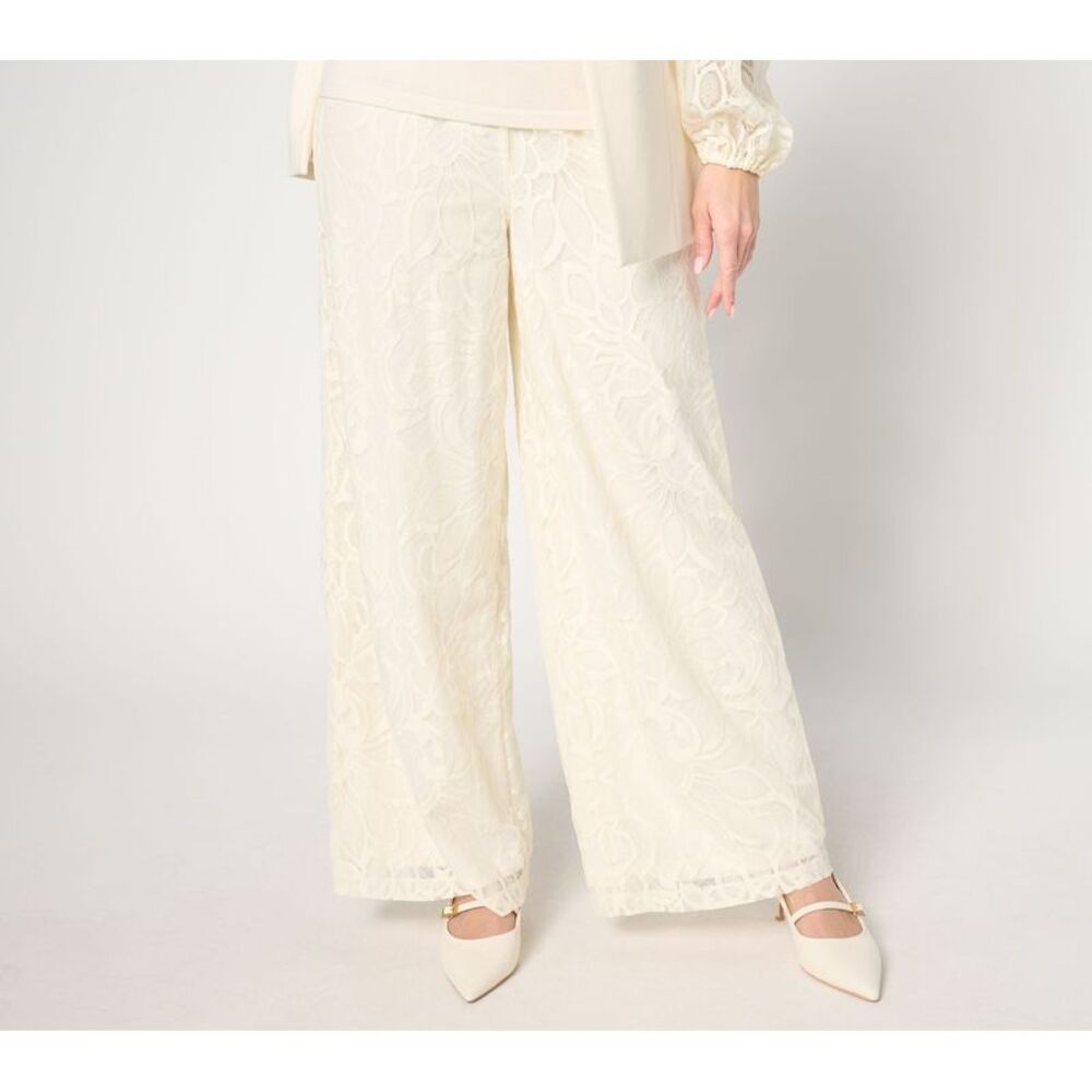 Summersalt Women's Petite Pants PL Fully Lined Lace White A675077